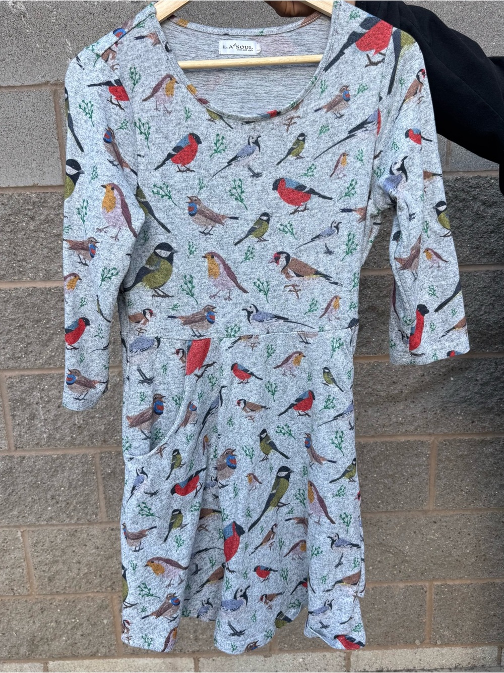 Women’s LA Soul Winter Birds Dress Large